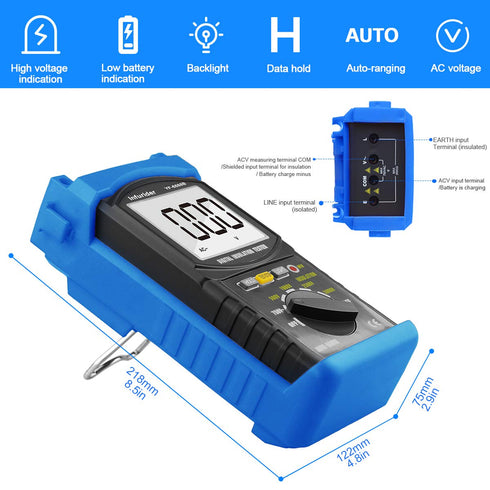 YF-6688B Digital Insulation Resistance Tester MegOhmmeter, Test Voltage 5000V, Insulation Resistance 200G Ohms