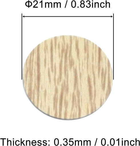 Self-Adhesive Screw Hole Stickers PVC Cover Caps - Dustproof for Wooden Furniture Cabinet, 21mm, 2 Sheets/108 Pcs