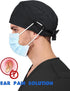 2 4 Pcs Satin Lined Scrub Cap Nurse Hats for Women Men Buttons