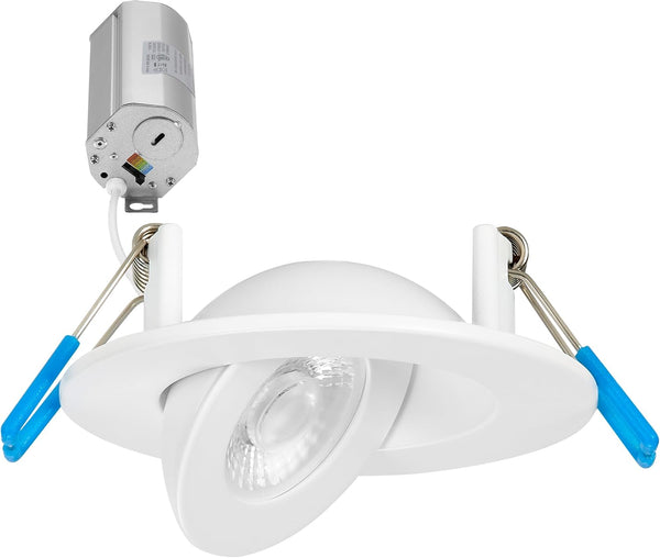 Maxxima 2 in. Rotatable Ultra-Thin Recessed LED Floating Gimbal Downlight, 400 Lumens,