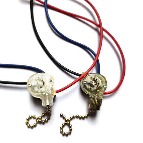 BEIDUOYANG 3-Wire 3 Wall Lights Switch On-Off Ceiling Fans Beaded Ball Pull Chain Switch Replacement Easy To Install