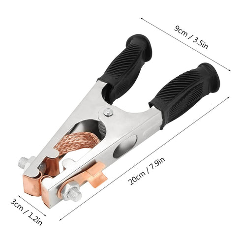 500A Welding Ground Clamp, Electroplated Copper Earth Clip for Manual Welder