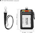 Black Genuine Leather Badge Holder with Zipper, RFID Keychain Wallet Neck Lanyards and Swivel Hook for Card/Coin/Cash