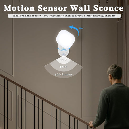 Yochoice Closet Rechargeable Battery Operated Wireless LED Wall Light with Remote Control, Motion Sensor Light Indoor