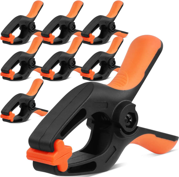 HORUSDY 8-Pack Heavy Duty Spring Clamps, 5-inch Large Plastic Clamps for DIY, Gluing, Clamping and Securing