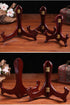 Onwon 4 Pieces Wooden Easel, Mahogany Finish Display Stand, Plate Holder, Folding Display Stand (5 Inches)