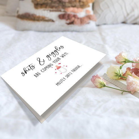 Obbyidk Funny Baby Shower Congrats Card for New Parents, Pregnancy Announcement Gift for Family Friends, Hilarious