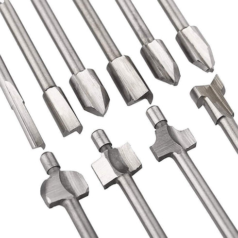 Mesee 10Pcs HSS Router Bits 1/8"(3mm) Shank Carbide Engraving Bit Set for DIY Woodworking