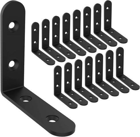 Shelf Brackets Corner Brace Black Steel L Brackets for Shelves Decorative Wall