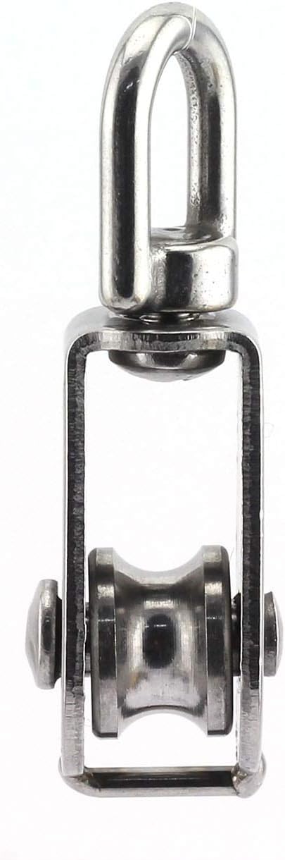 2-Pack M15 Single Pulley Block Stainless Steel Heavy Duty Hardware Swivel Rigging Lifting Wheel for 35kg