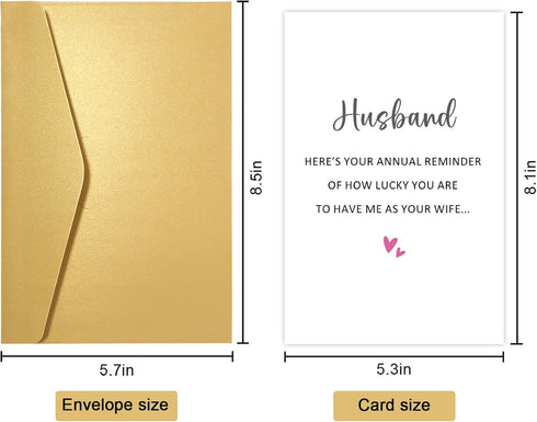 Obbyidk Romantic Annual Reminder Anniversary Card for Husband, Sweet Wedding Anniversary Card from Wife, How Lucky You