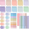 Book Annotation Kit, 1200 Sheets Transparent Sticky Notes, Index Tabs, and 12 Pcs Aesthetic Highlighter Set