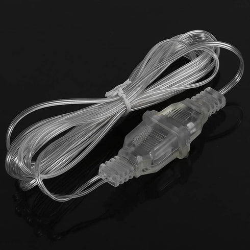 Tiosen Indoor Outdoor Extension Cord, White Transparent Cable Light Extender Wire, String Lights Power Plug Accessory