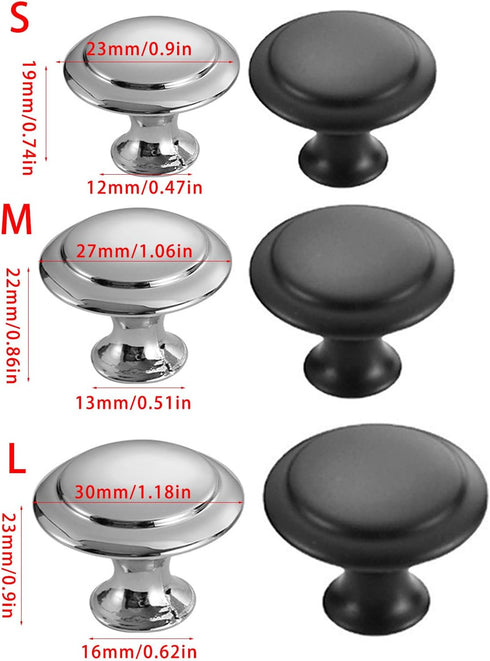 Ywmsfl 10Pcs Drawer Pulls Stainless Steel Dressers Knob Cupboard Handle Modern Furniture Handle Round Bedside Cabinet