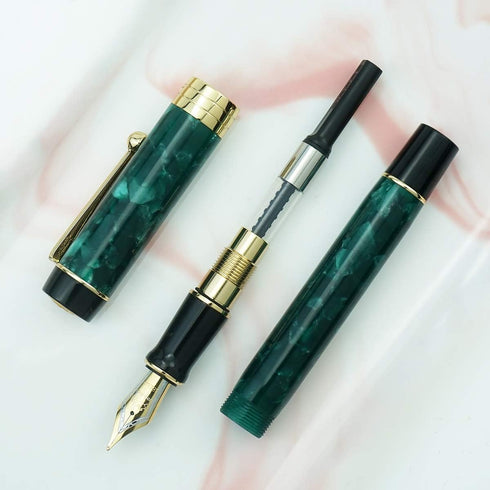 Jinhao 100 Fountain Pen, Classic Style Celluloid, #6 Nib Smooth Writing Instrument with Refillable Converter