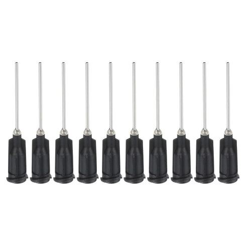 PATIKIL 19Ga x 1 Inch Dispensing Needle Tips, 50Pcs Blunt Tips with Luer Lock for Glue Oil Applicator, Black