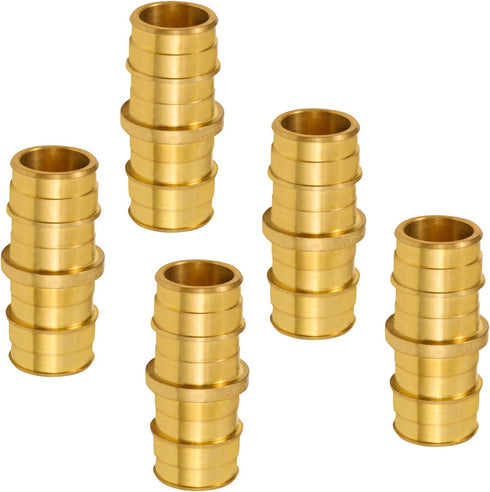 Pex-A 1" No Lead Brass Coupling, Expansion F1960 Coupler for Pex-A-Tubing Connection (Pack of 5)