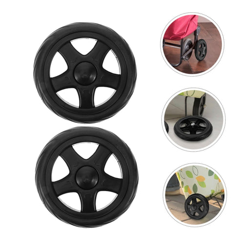 4pcs HEALLILY Replacement Plastic Wheels for Folding Shopping Carts Sturdy Rolling Cart Wheel Laundry and Trash Cans