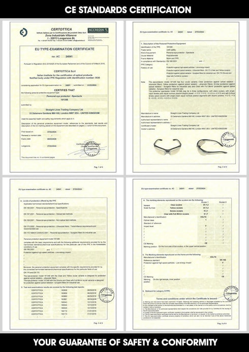 voltX 'CONSTRUCTOR' BIFOCAL Reading Safety Glasses, CLEAR +2.5 Dioptre, ANSI Z87.1+ & CE EN166F