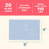 Set 20 Pack 4x6 VNS Creations Bundle - Thank You Cards With Envelopes Bulk & Stickers - - Light Blue and Navy Blank