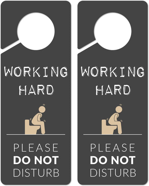 Occupied Sign for Bathroom Door, 2 Pack, PVC Plastic Funny Do Not Disturb Sign, Printed on Both Sides