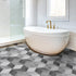 10 Pcs Hexagon Non-Slip Vinyl Floor Sticker for Home Decor, Peel and Stick Self-Adhesive Wallpaper Sticker for Living Room Kitchen Bathroom, 7.9x9.1inch, 074 by Alwayspon