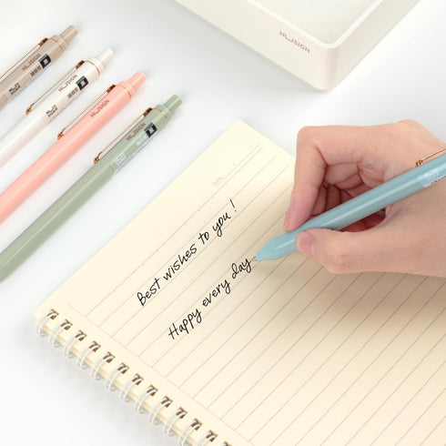 NUSIGN Gel Pens, 5 Pcs 0.5mm Fine Point Retractable Black Ink, Quick Dry, Smooth Writing for Note Taking