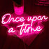 5V 15.8"X8.9" SYLHOME Once Upon A Time Pink LED Neon Light Sign Home Bedroom Kids Room Nursery Wall Decor Sign Words