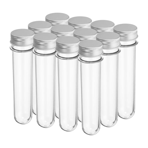 PATIKIL 100ml Plastic Test Tubes with Screw Caps, 12Pcs, 160x33mm for Lab Use and Candy Storage