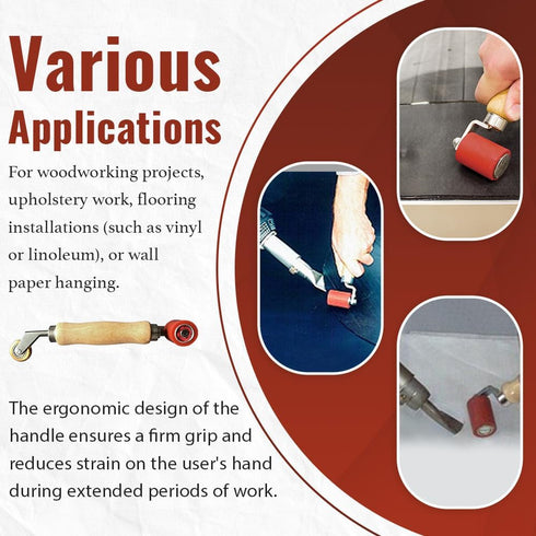 ZY358 40mm Silicone Seam Roller with 6mm Brass Detail Penny Roller, Combo Tool for Woodworking, Flooring, Wallpaper