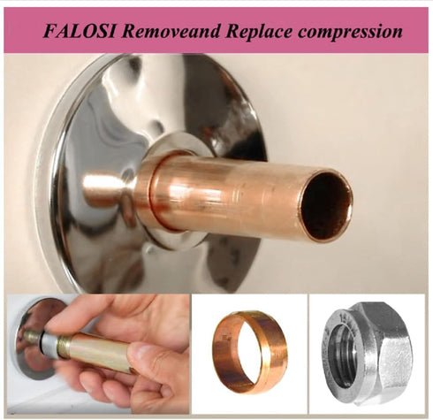 Compression Sleeve Puller Tool Remove Nut & Ferrule Of Pipe 03943- Sleeve Remover for 1/2-Inch Compression Fittings Only Corroded & Frozen Supply Stops Plumbing Tools Compression Ring Removal Tool