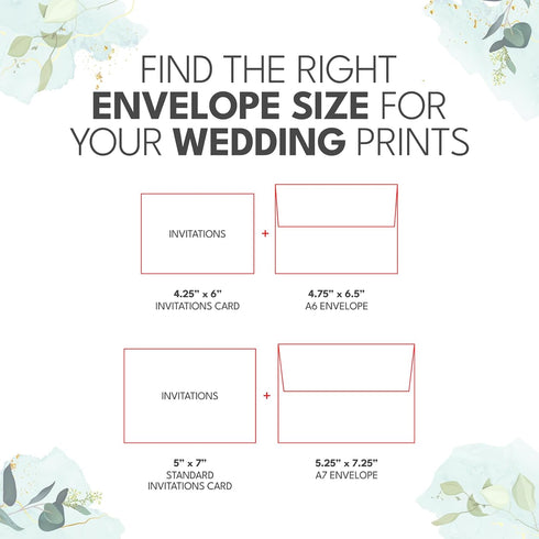70 lb. A1 3.625 5.125, 100 GotPrint Custom Wedding Envelopes for Invitations, Save the Dates, RSVP, Thank You Cards