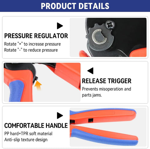 HKS Crimping Tool for Open Barrel Terminals, 24-16 AWG Labor-saving Crimper for AMP-TE