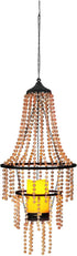 SUNNYPARK 28 Hanging Candle Lantern Outdoor, Battery Operated Modern Clear Acrylic Crystal Chandeliers with Flickering