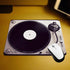Gaming Mouse Pad, Vintage Turntable Playing Black Vinyl Top View, Non-Slip Rubber for Computers, 9.5 x 7.9 Inch