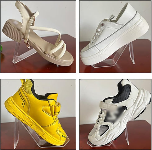 GSHLLO 6 Pcs Clear Acrylic Shoes Stand Shoe Store Display Holder Sandal Shoe Display Rack High Heel Riser Stand