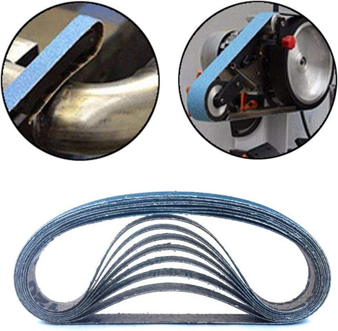 3/8 Inch x 13 Inch Zirconia Sanding Belts, 4 Each of 40/60/80/120 Assorted Grits for Woodworking, Metal Polishing (16
