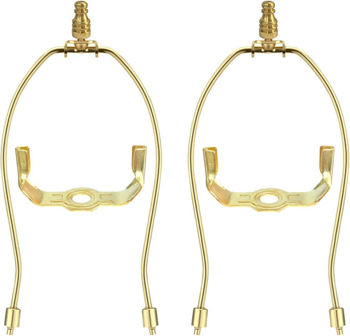 Lamp Shade Harp Holder for Table and Floor Lamps, 2 Set Heavy Duty Detachable Bracket with Polished Brass