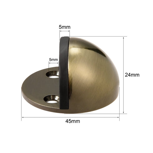 uxcell Stainless Steel Floor Door Stopper with Rubber Bumper, Adhesive/Screw Mounted Brass Tone