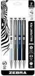 Zebra Pen F-301A Retractable Ballpoint Pen, Premium Metal Barrel in Assorted Colors, Fine Point, 0.7mm, Black Ink,