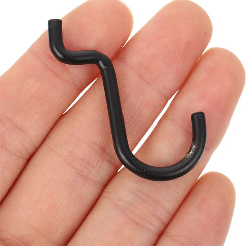 24pcs Gadpiparty Heavy Duty Iron Wire Pegboard J Hooks for Hanging Tools, Compact Dark Peg Wall Hooks for Workshop