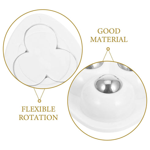 SHINEOFI 8pcs White Stainless Steel Ball Bearing General Purpose Self-Adhesive Mini Caster Wheels Stick on Casters