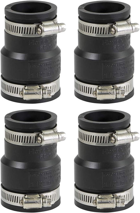 6I4Jx4 Reducing Coupling, Black, 1-1/2 x 1-1/4