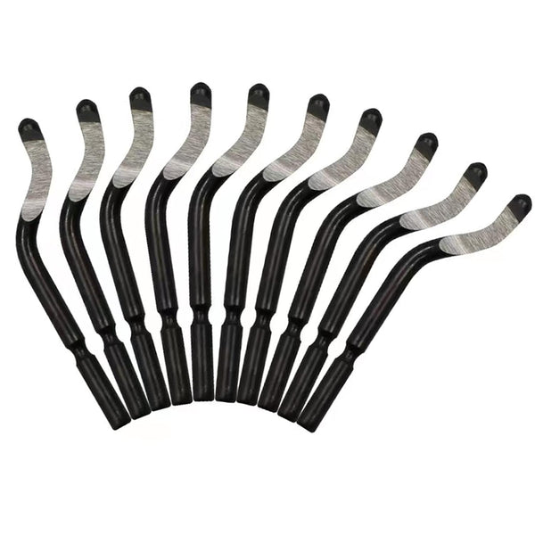 Deburring Blades Set of 10 Pcs BS1010, High Speed Steel Precision Edge Burr Removal Tool for Metal, Plastic