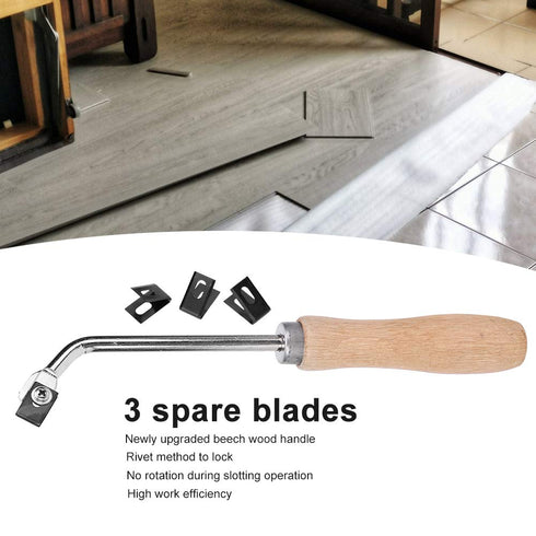 Groover Beech, Wood Grooving Gouge Steel Slotting Knife Flooring Tools for PVC Plastic Floor Flat Quarter Moon with Weld Trim and Hand