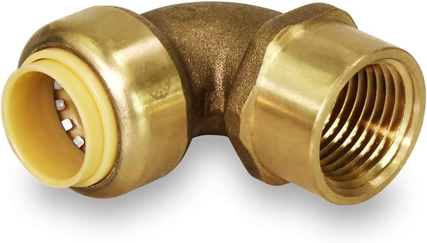 Everflow Supplies Pushlock UPF1 - 1 Inch Long Push x Female Elbow for Quick Installation