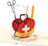 CUTE POPUP Medical Thank You Card with Superhero Heart Design, Premium Handmade Gift for Nurse, Doctor, Healthcare