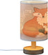 ALAZA Table Lamp with USB Port Bedside Lamp Leaves Fox Small Nightstand Lamp Desk Lamp for Kids Room Bedroom Office