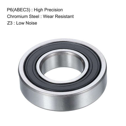 uxcell 4 Pcs 16002-2RS Deep Groove Ball Bearing, 15mm x 32mm x 8mm High Carbon Chrome Steel Z3
