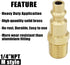 Air Hose Fittings 1/4 inch NPT Male Thread Air Plug, Air Compressor Quick Connect Fittings Durable Solid Brass 300Psi (Industrial Type D, 2 Piece) by Qolekog